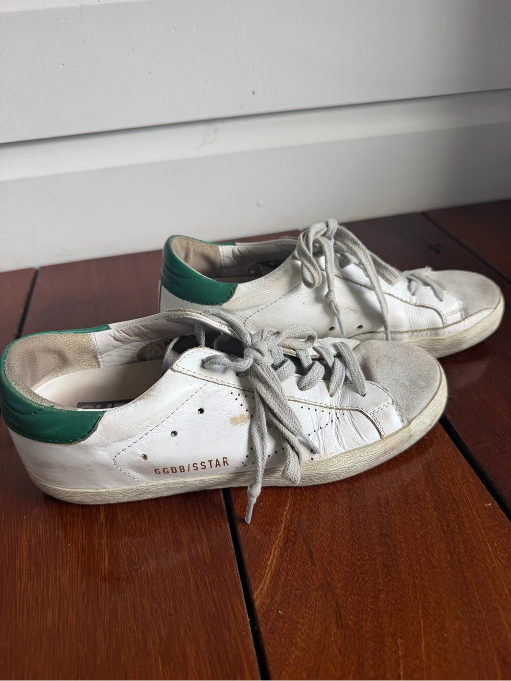 Golden Goose White Sneakers with Green Heel Tab SIZE 36 - Picture 5 of 7